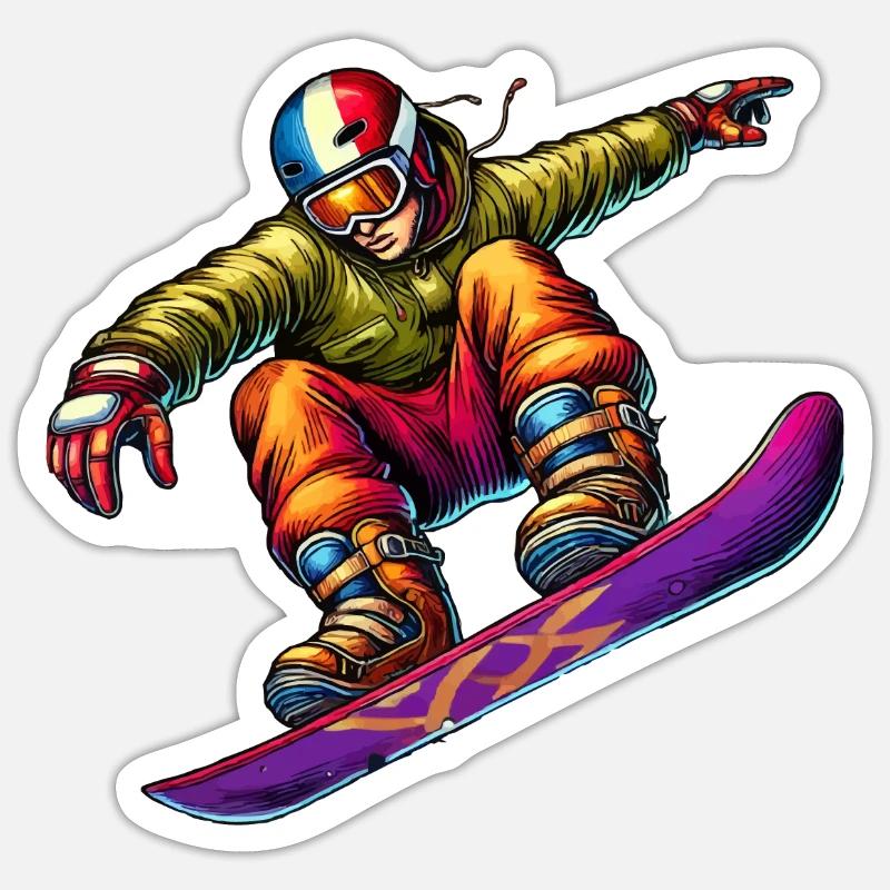 Planche à neige - Sticker taille S (10 x 10 cm) - blanc mat