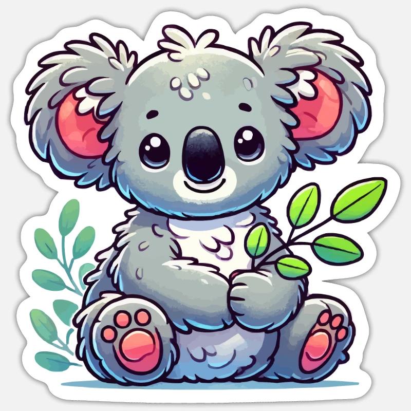 koala - Sticker taille S (10 x 10 cm) - blanc mat