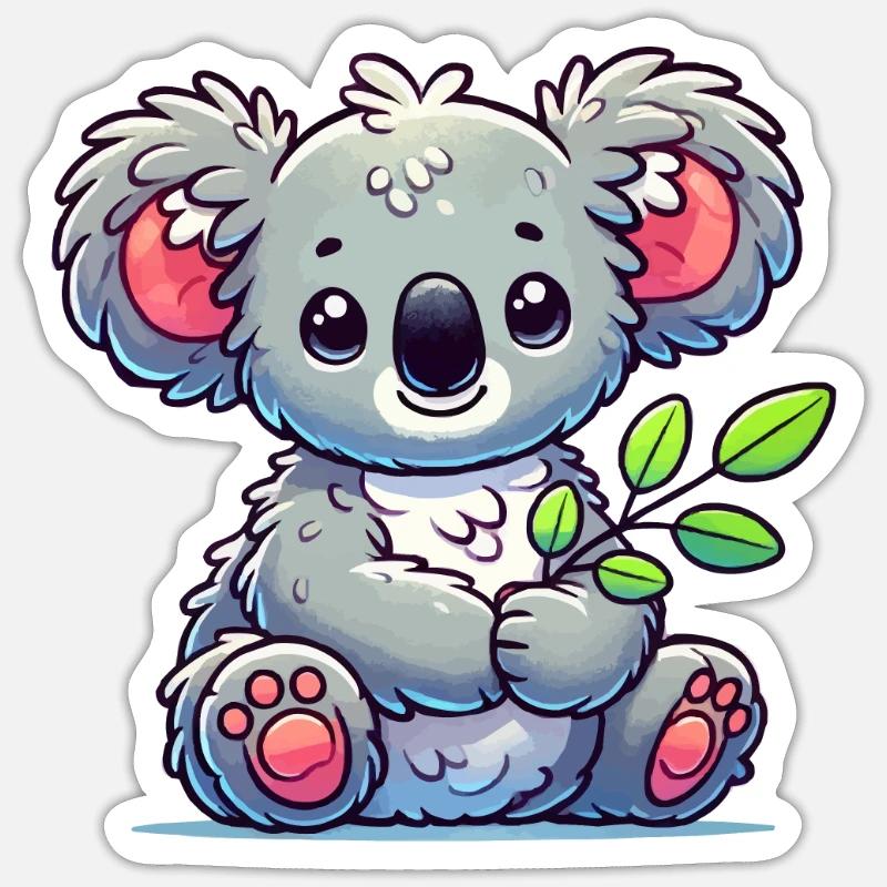 Koala - Sticker taille S (10 x 10 cm) - blanc mat