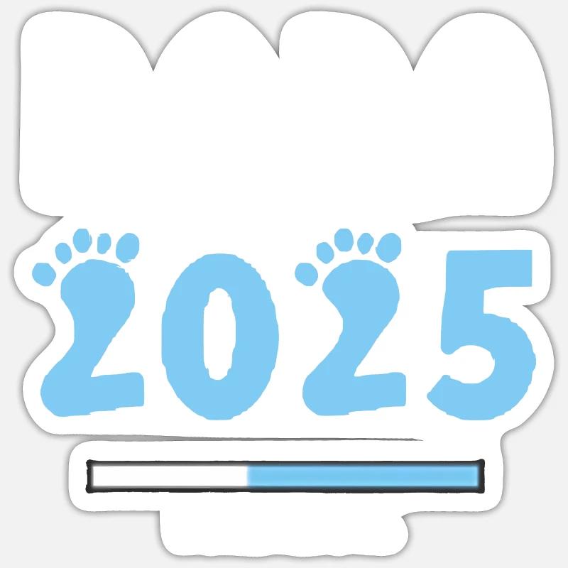 Dad 2025 Loading Gift for Expectant Fathers Sticker size S (10 x 10 cm)