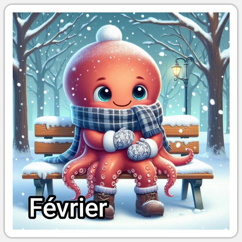 FEV - Sticker taille S (10 x 10 cm) - blanc mat