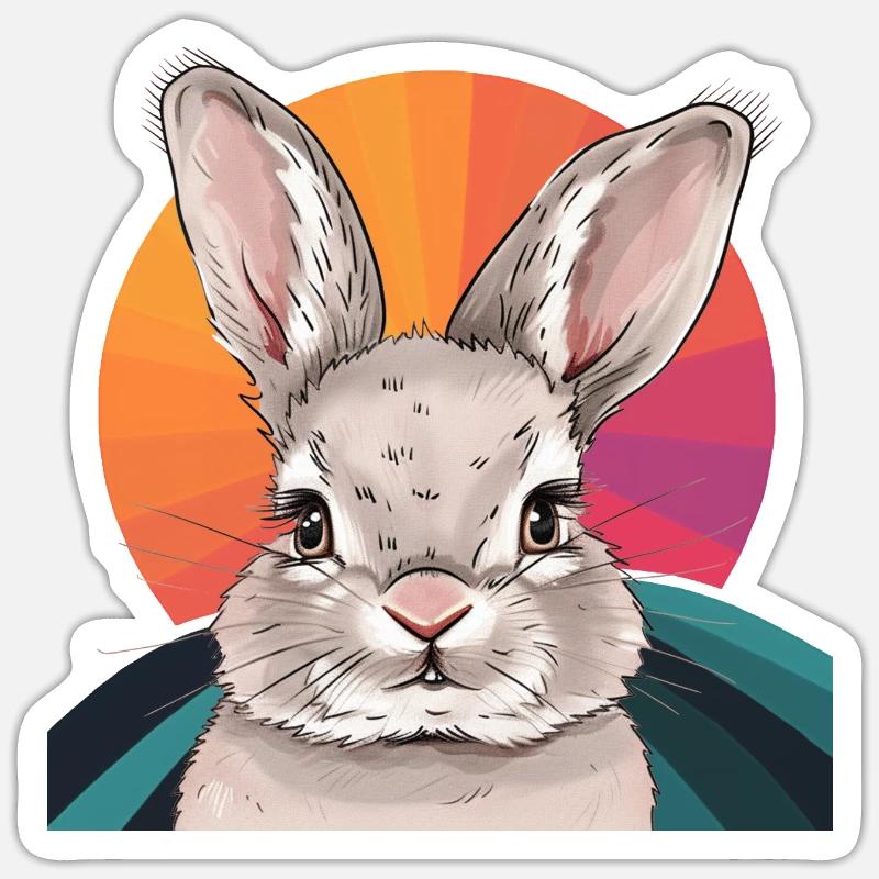 Rabbit Rabbit Tooth - Sticker size S (10 x 10 cm) - white matte