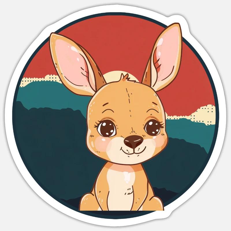 Kangaroo Aussie Melbourne - Sticker size S (10 x 10 cm) - white matte
