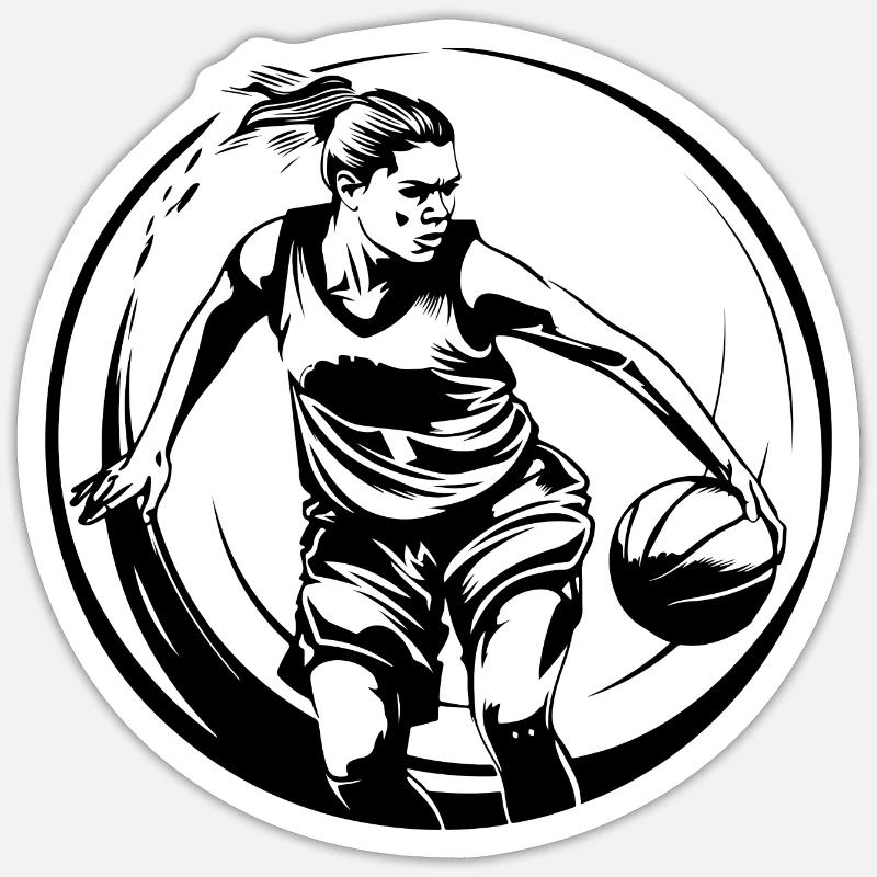 Basketteur Basketteur Basketteur Silhouette - Sticker taille S (10 x 10 cm) - blanc mat