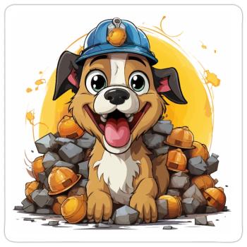 Le constructeur canin - Sticker taille S (10 x 10 cm) - blanc mat - Devant