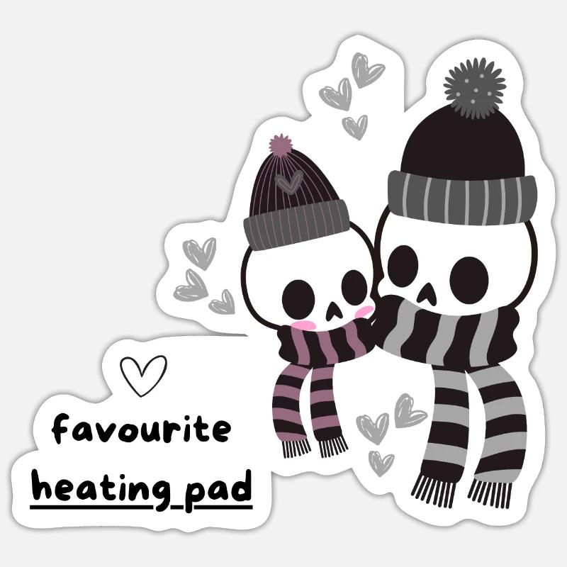 favourite heating pad <3 - Sticker size S (10 x 10 cm) - white matte