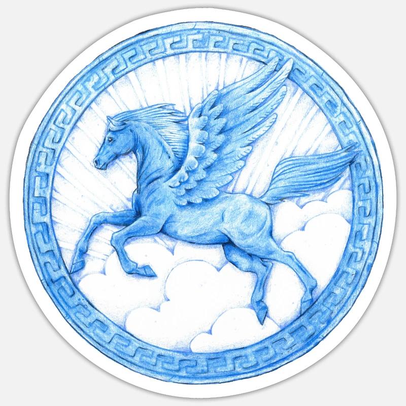 Pégase - Sticker taille S (10 x 10 cm) - blanc mat