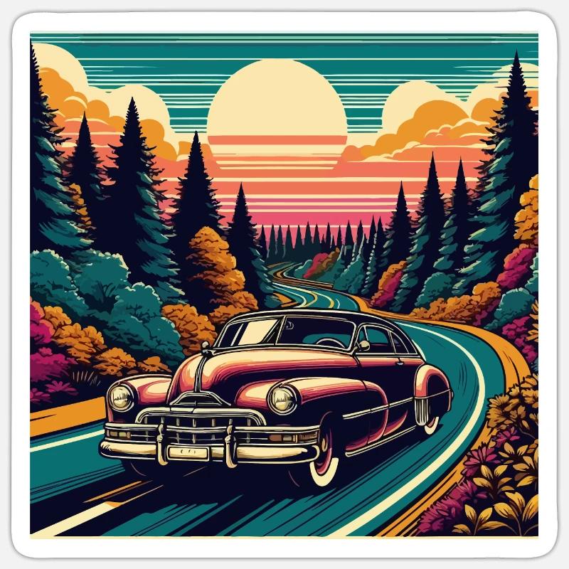 Eine Reise durch einen malerischen Wald Sticker Größe S (10 x 10 cm)