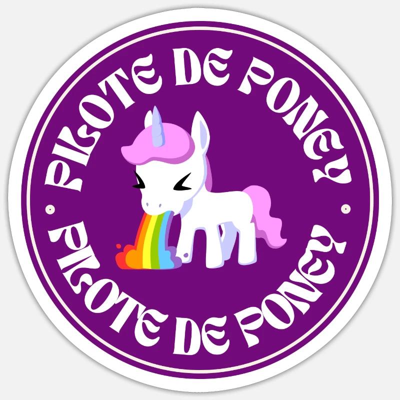Pony Pilot - Sticker size S (10 x 10 cm) - white matte