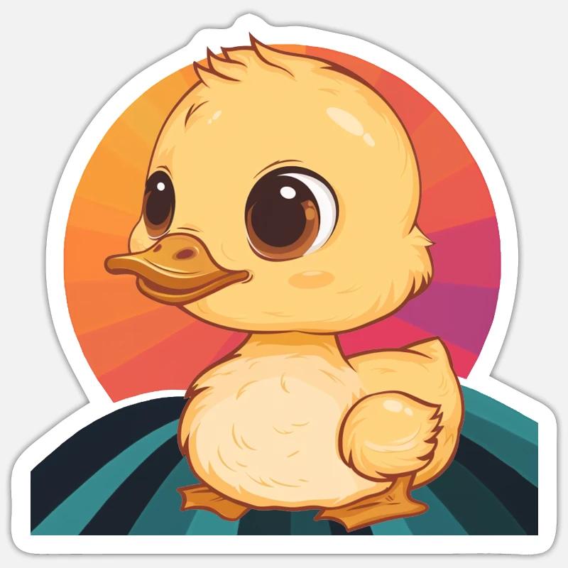 Quak Entchen - Sticker Größe S (10 x 10 cm) - Mattweiß