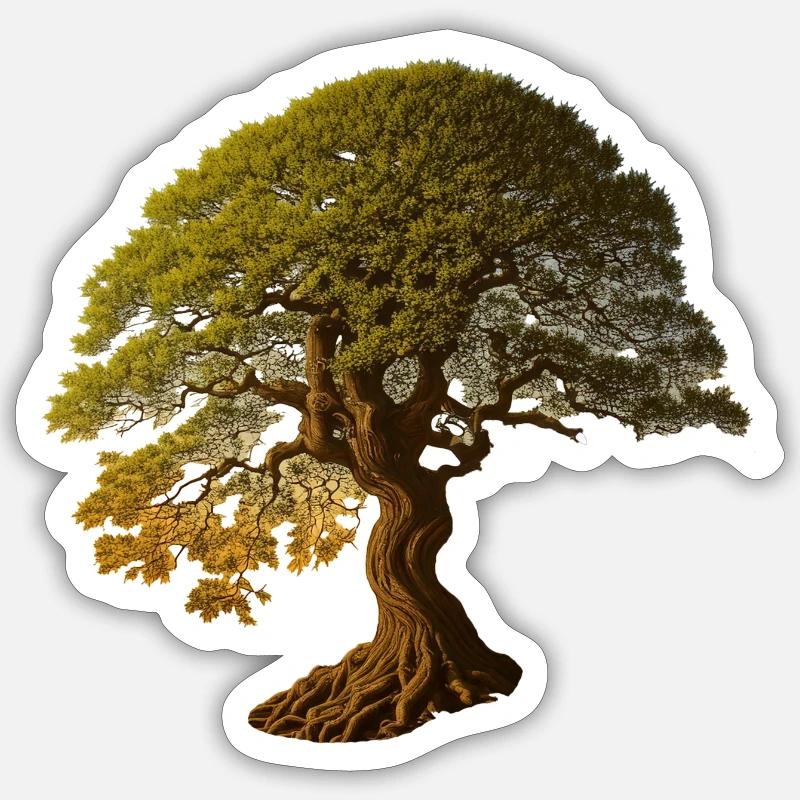 Tree deciduous tree in warm shades Sticker size S (10 x 10 cm)