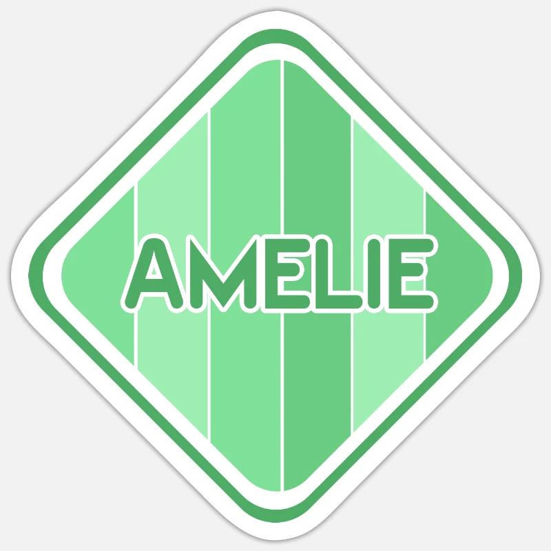 Amelie als Mädchen - Sticker Größe S (10 x 10 cm) - Mattweiß