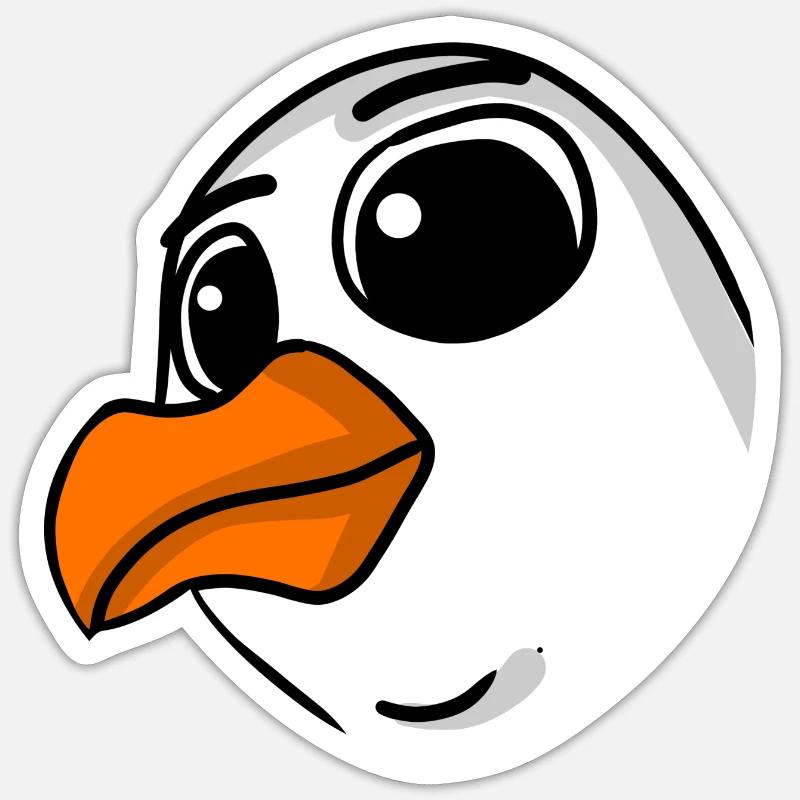 Seagull Head - Sticker size S (10 x 10 cm) - white matte