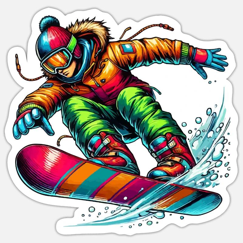 snowboarder - Sticker Größe S (10 x 10 cm) - Mattweiß