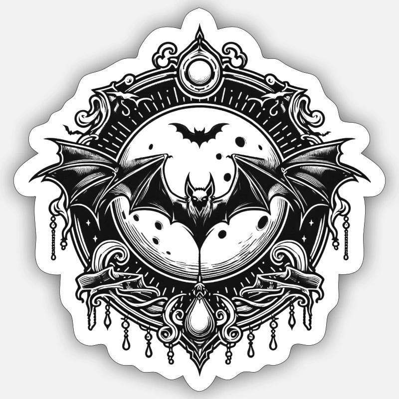 Fledermaus Logo - Sticker Größe S (10 x 10 cm) - Mattweiß