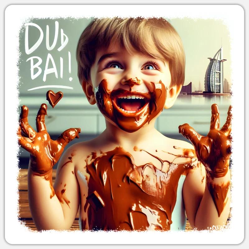 Dubai chocolate - luxury intoxication with sweet temptation Sticker size S (10 x 10 cm)