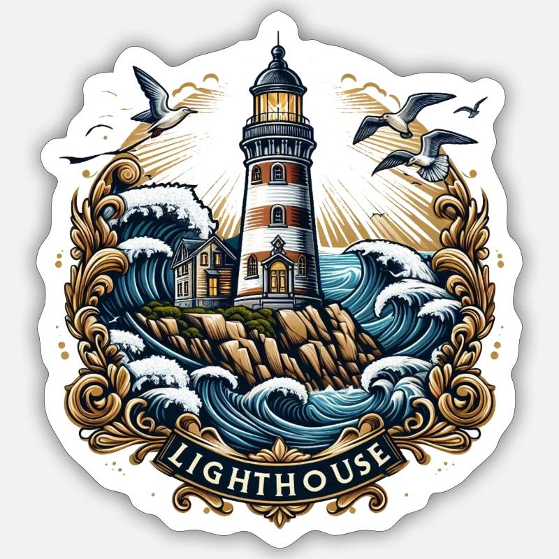 Lighthouse Logo - Sticker size S (10 x 10 cm) - white matte