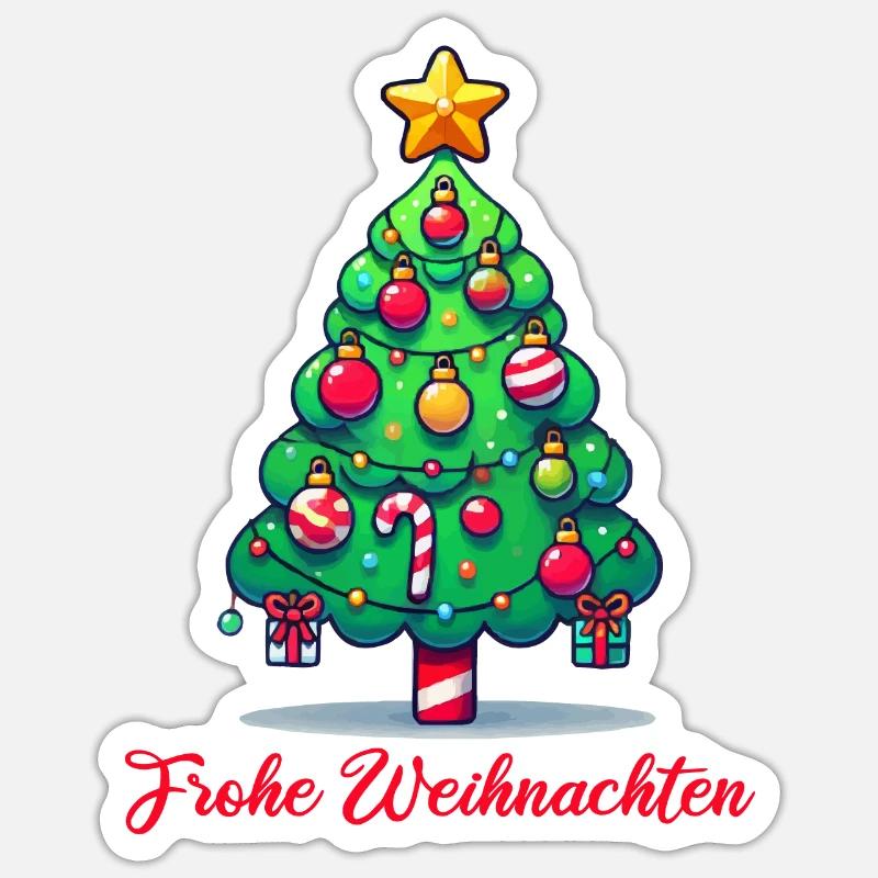 Arbre de Noël - Sticker taille S (10 x 10 cm) - blanc mat