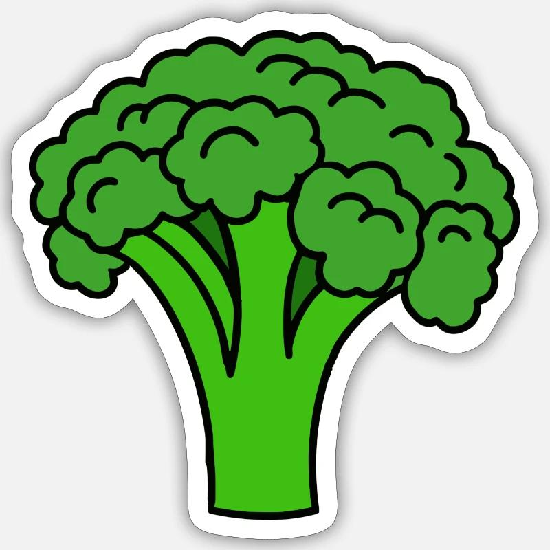 Brocoli - Sticker taille S (10 x 10 cm) - blanc mat
