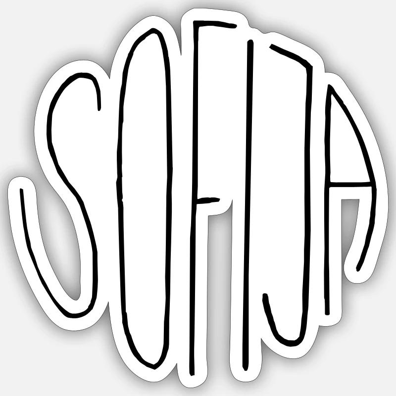 Sofija - Sticker Größe S (10 x 10 cm) - Mattweiß