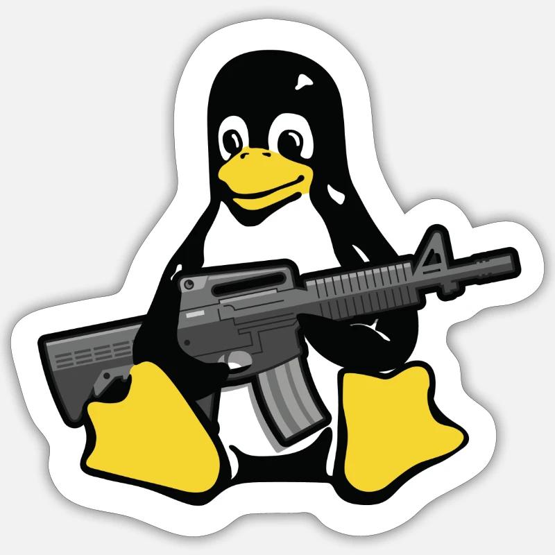 Friendly Linux Tux Sticker Größe S (10 x 10 cm)