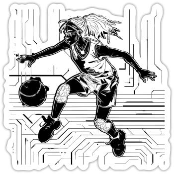 Weiblicher Basketballspieler - Sticker Größe S (10 x 10 cm) - Mattweiß - Vorne