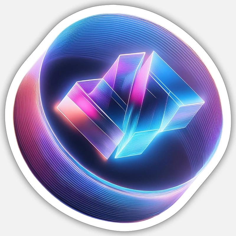 Abstract fluid - Sticker size S (10 x 10 cm) - white matte