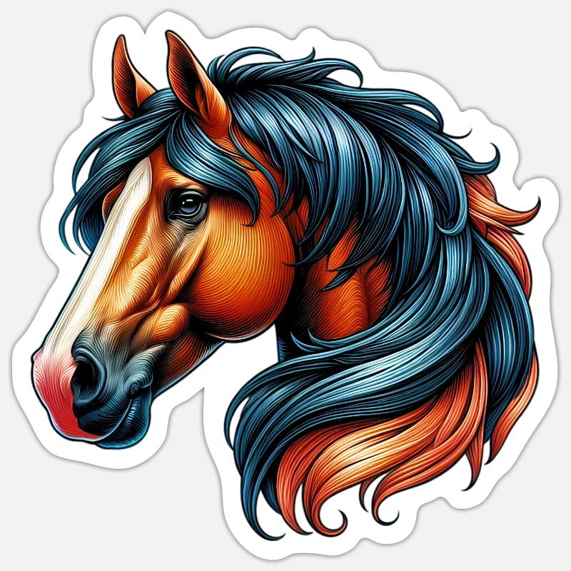 Cheval - Sticker taille S (10 x 10 cm) - blanc mat