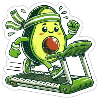 Eine sportliche Avocado - Sticker Größe S (10 x 10 cm) - Mattweiß - Vorne