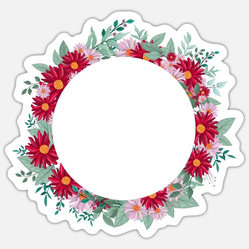 Buchstabe c Blumenkrone - Sticker Größe S (10 x 10 cm) - Mattweiß