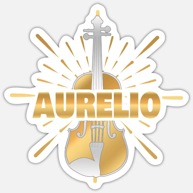 Aurelio - Sticker taille S (10 x 10 cm) - blanc mat