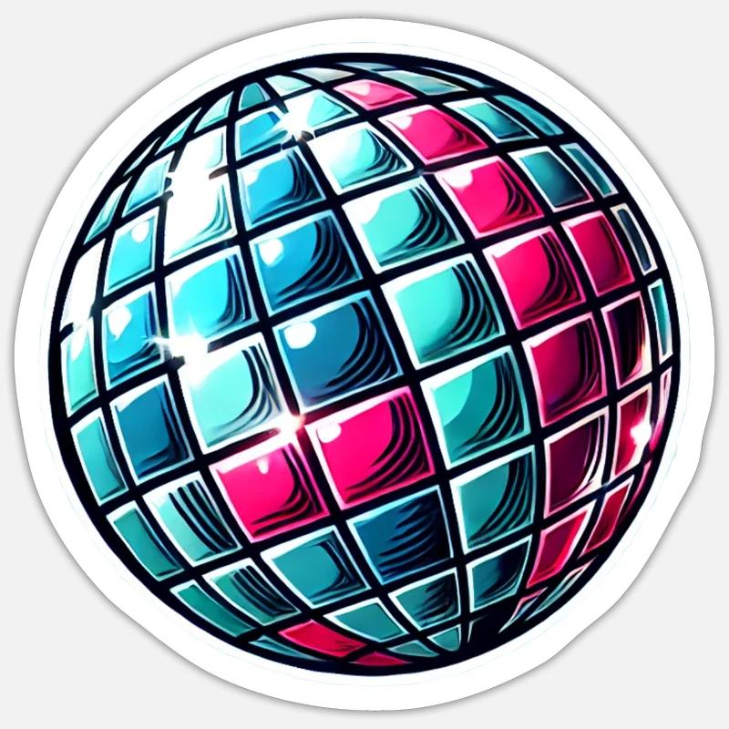 Disco Ball - Sticker size S (10 x 10 cm) - white matte