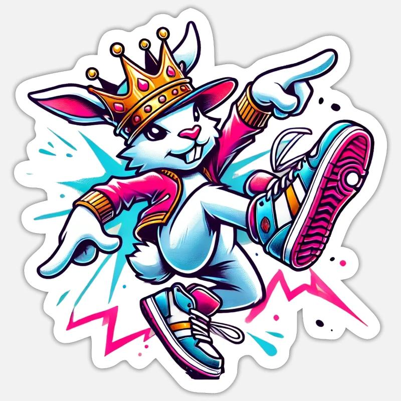 Dancing Rabbit Sticker size S (10 x 10 cm)