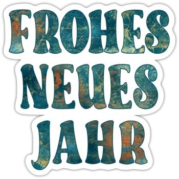 SILVESTER PARTY NEUJAHR - Sticker Größe S (10 x 10 cm) - Mattweiß - Vorne
