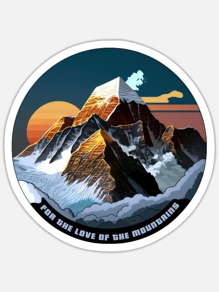 Aus Liebe zu den Bergen - Sticker Größe S (10 x 10 cm) - Mattweiß