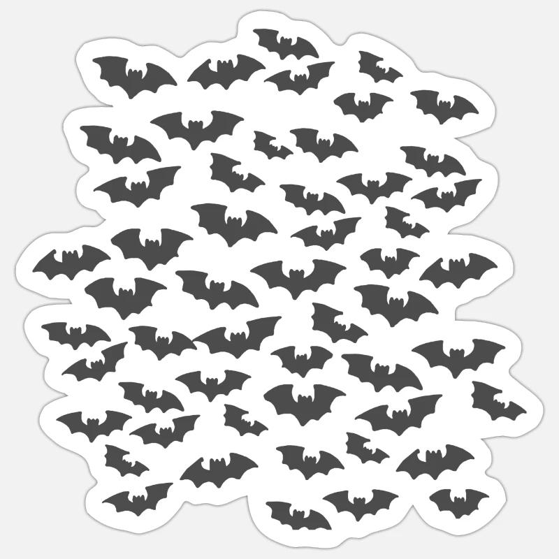 schwarm Fledermäuse, gothic motiv - Sticker Größe S (10 x 10 cm) - Mattweiß
