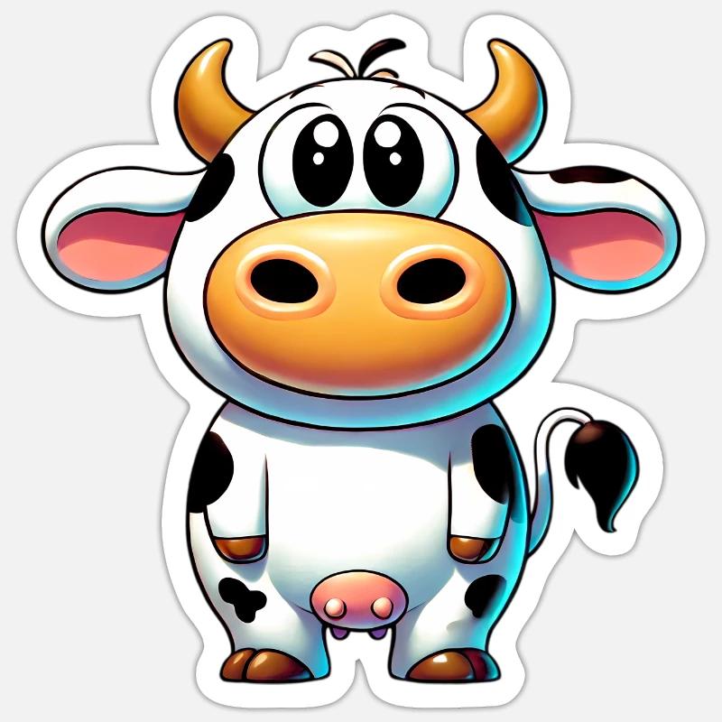 Vache - Sticker taille S (10 x 10 cm) - blanc mat
