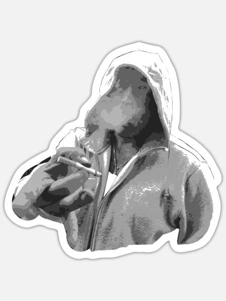 Provokant mit Hoodie - Sticker Größe S (10 x 10 cm) - Mattweiß