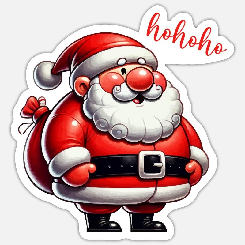 weihnachtsmann comic hohoho - Sticker Größe S (10 x 10 cm) - Mattweiß