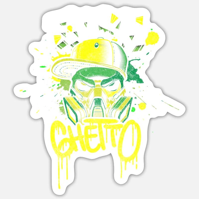 Graffiti Art Mode Accrocheur - Sticker taille S (10 x 10 cm) - blanc mat