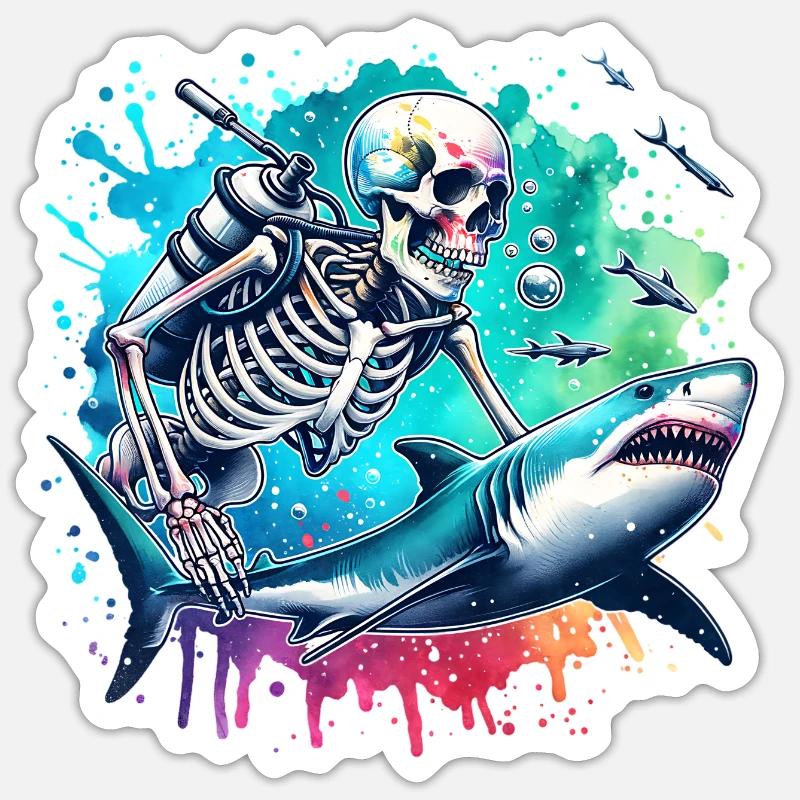 Diving Divers - Sticker size S (10 x 10 cm) - white matte