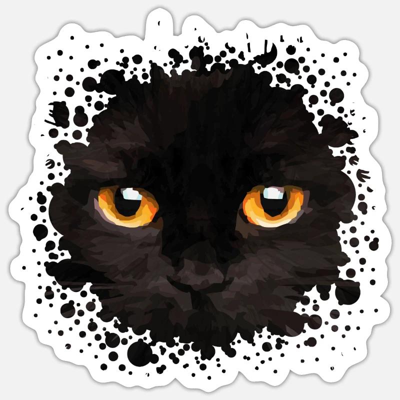 Chat - Sticker taille S (10 x 10 cm) - blanc mat