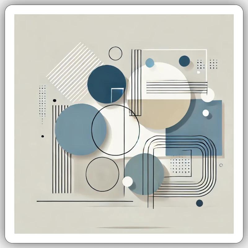 Design abstrait - Sticker taille S (10 x 10 cm) - blanc mat