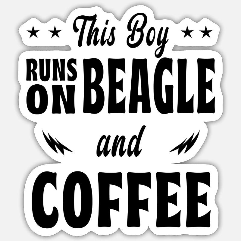 Dieser Junge Beagle Kaffee Design - Sticker Größe S (10 x 10 cm) - Mattweiß