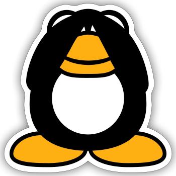 Penguin see nothing blind Hands cover eyes - Sticker size S (10 x 10 cm) - white matte - Front