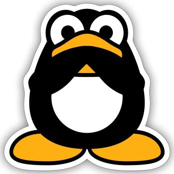 Pinguin nichts reden stumm Hände halten Mund zu - Sticker Größe S (10 x 10 cm) - Mattweiß - Vorne
