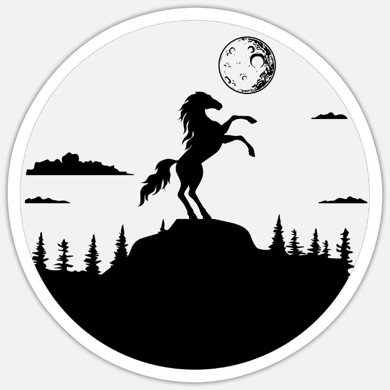 Cavalier Cavalier Cheval Chevaux Cheval Cavalière - Sticker taille S (10 x 10 cm) - blanc mat