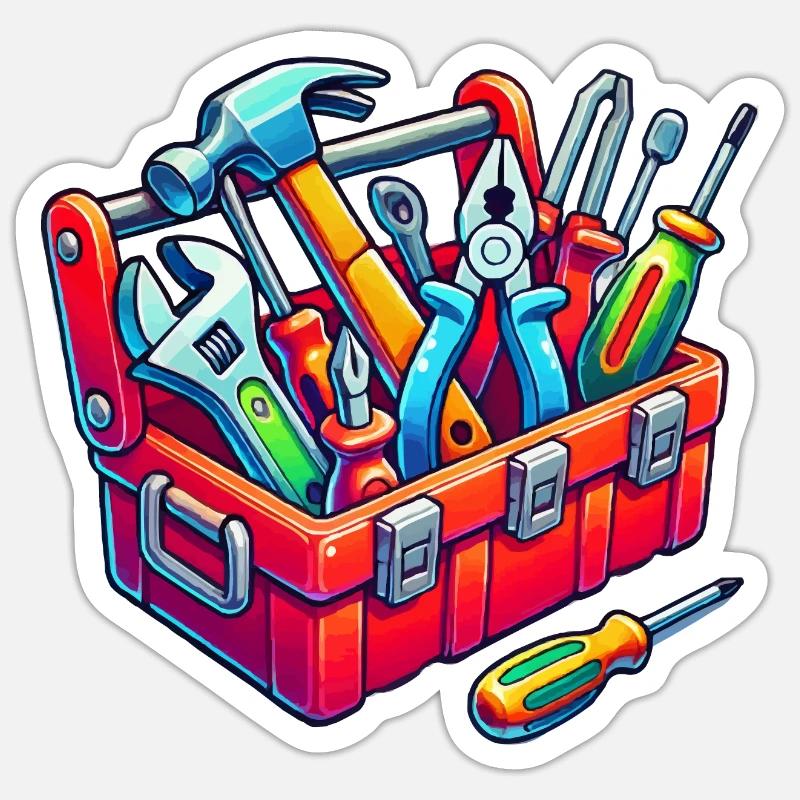 Boîte à outils - Sticker taille S (10 x 10 cm) - blanc mat