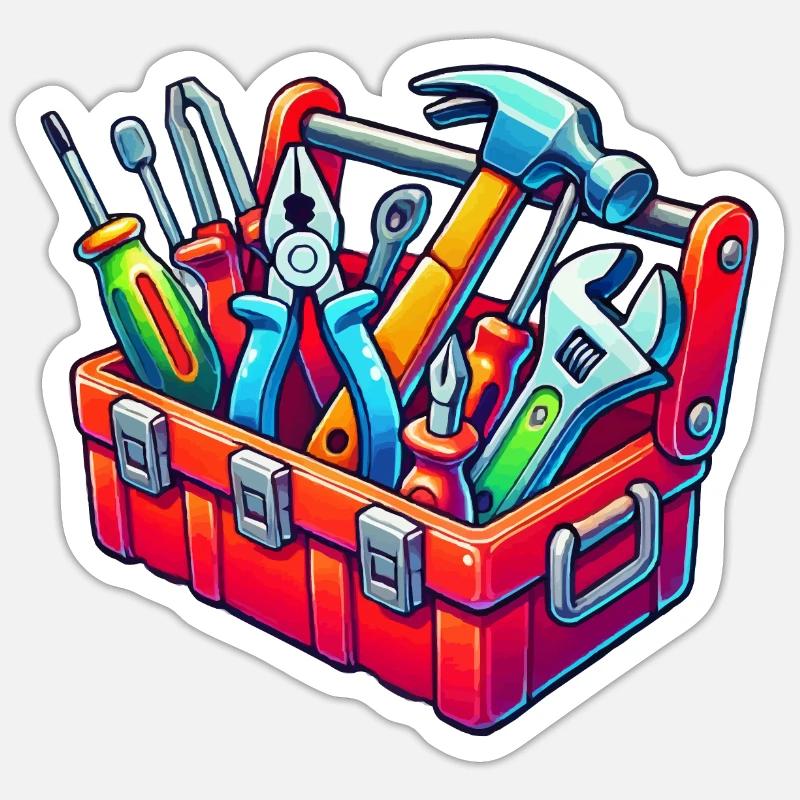 Boîte à outils - Sticker taille S (10 x 10 cm) - blanc mat