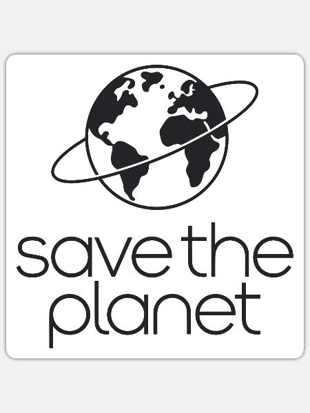 Save the Planet Erde Umweltaktivisten - Sticker Größe S (10 x 10 cm) - Mattweiß